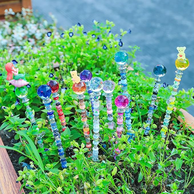 Decorative Garden Stakes DIY Kit, 238 Pieces, Multicolor Lighted Globe Set