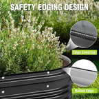 WORKPRO 2PK 4x2x1ft Outdoor Galvanized Raised Garden Bed Kit, Rust & Corrosion Protection, Easy Assembly, Safe Edge, Ideal for Vegetables & Flowers, Black