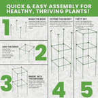 Tomato Cage Square - Large Trellis Stakes and Plant Support Structures for Vegetables and Climbing Plants - Tall Tomato Cages for Garden, Pots, Raised Garden Bed Outdoor Supplies (6 Pack - Up to 41")