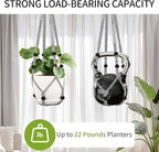 Macrame Plant Hanger - Fits 4 to 15 inches Pots for Indoor Outdoor, 43"/35"/29" Different Sizes Set, Gray (POTS NOT Included)