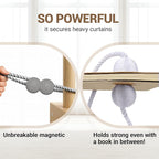 Hion Magnetic Curtain Tiebacks Grey 6 Pack, Curtain Tiebacks Buckles Holdbacks Holders Hooks Clip for Home Bedroom Office Decorative Thick or Thin Curtain