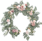 Artificial Flower Garland 6 FT Dusty Rose Eucalyptus Silk Greenery