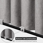 Easy-Going Linen Look Outdoor Curtains Waterproof Windproof Porch Curtains, Soft Thicken Outdoor Privacy Curtains for Patio, Gazebo, Grommet Top and Tab Bottom Drape, 1 Panel, 110x84 inch, Grey