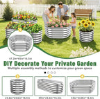 Hexagon Raised Garden Bed, 48 Inch Diagonal & 16.5 Inch Tall, Galvanized Steel Planter Box with Wave-Shaped Metal Panels for Outdoor Flower,Tree,Herb & Vegetable Garden (Silver, 4FT X 1.5FT)