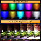20W RGBW Color Changing Outdoor Spotlight with Remote Control 1880LM IP66 Waterproof LED Spot Lights for Christmas Halloween Decorative Yard Garden Pathway 120V US Plug 2 Pack