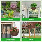 Hanging Baskets for Plants Outdoor, 12 Inch 3 Pack Hanging Planters for Outdoor Plants, Breathable Water-Draining, Hanging Pots for Plants Indoor with Chain Hanging Pot for Garden Porch Patio Balcony