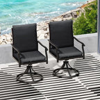 LEVELEVE 5 Piece Outdoor Patio Dining Set with 4 Swivel Dining Chairs & 1 Large Round Dining Table,Bistro Furniture Set for Lawn, Garden, Deck, Backyard and Porch