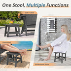 LUE BONA Outdoor Adirondack Ottomans, Footrest Footstool, Outdoor Foot Rest for Patio, HDPS All Weather Waterproof Footrest Footstool for Adirondack Chair, Dark Gray