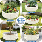 Round Galvanized Raised Garden Bed, 3x3x1FT Heavy Duty Modular Metal Planter Box, Easy DIY Assembly, Above Ground Gardening Bed for Vegetables, Flowers & Herbs