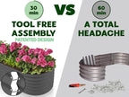 9-in-1 Galvanized Steel Raised Garden Bed // 8×2×1.5 ft Modular Planter for Gardening, Vegetables, Flowers // 18" Tall Metal Raised Garden Beds Outdoor (Gray) // Patented Design Planter Box