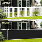 LOVE STORY 3'x6' Black Balcony Screen Privacy Fence Cover UV Protection (HDPE) Weather-Resistant 3 FT Height Shield for Deck, Patio, Backyard, Outdoor Pool, Porch, Railing