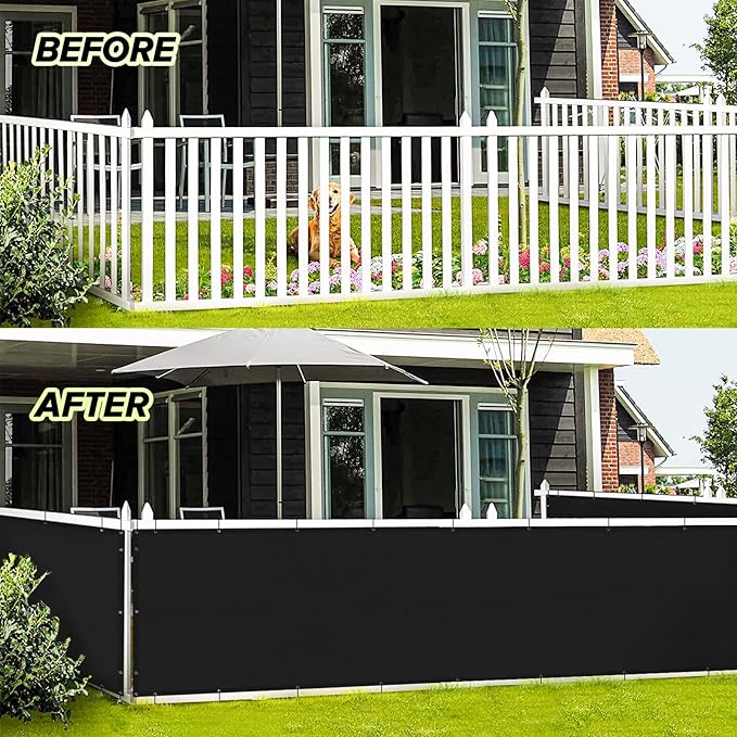 LOVE STORY Balcony Privacy Screen, 3'x16' Black Deck Shield Screen Fence Cover (HDPE),UV Protection and Weather-Resistant,3 FT Height for Deck, Patio, Backyard, Outdoor Pool, Porch, Railing