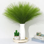 Faux Pampas Grass Stems 30 Pcs Green Silk and Paper Artificial Plants
