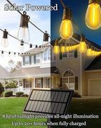 50ft-Solar-Powered-Lights-Outdoor-Waterproof-String Lights-Outside-Patio-Yard-Garden-Fence-Backyard-Deck-Porch-Balcony-Patios-Camping-Battery-Operated-LED-Fairy-Strip-Lighting-Hanging-Edison-Bulbs-S14