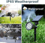 Solar Spotlights Outdoor, Bright 7-LED Landscape Spot Lights, Dusk-to-Dawn Waterproof Solar Powered Flag Pole Lights, Adjustable 2-in-1 Ground/Wall Mounted Lighting for Tree House Yard Garden (White)