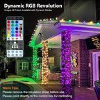 Brizled Color Changing RGB Christmas Lights, 66ft 200 LED Easter String Lights Music Sync, 120+ Modes Remote Dimmable Outdoor Mini Tree Light Indoor Plugin for St Patrick's Day Xmas Halloween