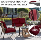 Stretch Outdoor Cushion Covers, 12 Pack, Claret, Fits 20-27 Inch Patio Cushions