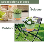 12-Inch Self Watering Planters with Drainage Holes, Large Flower Pots for Indoor Outdoor Plants, Garden Pots Green 2 Pack