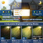 Solar Spot Lights Outdoor,2 Pack/56 LED Outdoor Lights for Yard Waterproof IP68, 4 Lighting Modes Solar Landscape Spotlights, Auto On/Off Solar Powered Flood Lights Garden Pathway,Warm White