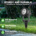 Solar Spotlights Outdoor Waterproof, Warm White Landscape Spotlights, Decorative Solar Spot Lighting for Garden, Yard, Pathway, Lawn, Poolside, Party, 2-in-1 Mounted (Warm White, 1 Pack)