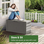 Mars Villa 72 Gallon Deck Box, Waterproof Weatherproof and UV Resistant Resin - Image 7