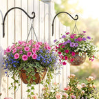 Qiang Ni Outdoor Bird Feeder Hanger Hooks: 12-Inch 50Lbs Wall Hanging Plant Bracket Indoor - 2 Pieces Plant Hooks for Hanging Flower Baskets