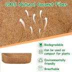 4 Pack Coco Liners for Window Planter Box - 24in 100% Natural Coconut Coir Fiber Liner Replacement for Deck Flower Box, Garden Railing Fence Trough, Wall Planter Basket, Vegetables Pot
