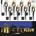 85.3FT LED Outdoor Landscape Spot Light Low Voltage, 24W Wired Uplight with Transformer, IP65 Waterproof Outside Plug-in lighting for Garden House Yard Tree Pathway, Warm White 3000K, Pack of 8