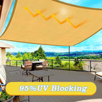 HappyTrends Sun Shade Sail,10'x 13' Heavy Duty UV Protection Beach Shade Canopy Wind Sail,Tear and Rust Resistant Patio sail Shade for Yard Deck Lawn Garden Rectangle Sunshade(Sand)