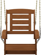 Furinno Tioman Hardwood Patio / Garden / Outdoor 2ft Porch Swing, 1 Seater with Hanging Chains, Natural
