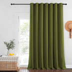 NICETOWN Privacy Room Divider Curtain Thermal Blackout Curtain for Patio Door, Living Room, Bedroom Partition and Shared Office Space, 1 Grommet Panel, Olive Green, 100 inch x 108 inch Long