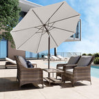 JEAREY 9FT Outdoor Patio Umbrella Outdoor Table Umbrella with Push Button Tilt and Crank, Market Umbrella 8 Sturdy Ribs UV Protection Waterproof for Garden, Deck, Backyard, Pool (Fog Gray)
