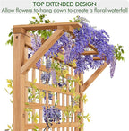 Yaheetech 72" H Horticulture Garden Planter with Trellis for Vine Climbing Plants Garden Box Outdoor w/Drainage Holes Raised Garden Bed Garden Planter Box for Flowers, Herbs Light Brown