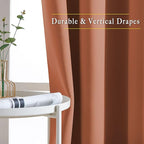NICETOWN Blackout Burnt Orange Curtain & Drape - Room Darkening Light Blocking Window Treatment for Living Room, W52 x L84, 1 Panel
