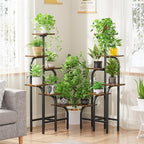6 Tier Plant Stand Indoor, Plant Shelf for Multiple Plants, Flower Pot Holder Shelf, Planter Display Rack for Patio Garden Balcony Living Room Bedroom Decor, Rustic Brown