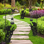 Solar Dog Lantern Garden Stakes - Outdoor Decorative Solar Lights for Yard, Patio, Pathway - Weatherproof Metal Dog Stake with Auto Night Lighting