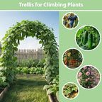 RUBFAC 94" Garden Arch Trellis for Climbing Plants Outdoor, Metal Arch Frame Garden Arbors and Arches, Outdoor Archway for Flower Vines Wedding Bridal Party Decoration, Black