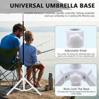 Beach Umbrella Stand Base,Portable Foldable Sun Umbrella Stand White Triangular Iron Support Base for Patio Beach Garden Camping Fishing Outdoor Sunshade Stand