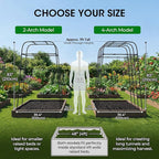Garden Arch Trellis for Climbing Plants (83" H x 57" L), Metal Cucumber & Tomato Cage, Rustproof Walk-Through Tunnel Support for Pumpkin, Squash, Melon & Rose