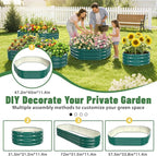 Hexagon Raised Garden Bed, 48 Inch Diagonal & 12 Inch Tall, Galvanized Steel Planter Box with Wave-Shaped Metal Panels for Outdoor Flower,Tree,Herb & Vegetable Garden (Dark Green, 4FT X 1FT)