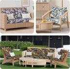 Cushion Covers 8 Pack Tropical Flower Stretch Fit Patio Seat Covers