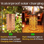 Solar Lanterns Outdoor Hanging Lantern Lights,Sunflower Metal Decor Lanterns-Waterproof LED Decorative Light for Garden Patio Yard Lawn Backyard Front Porch as Gifts for Mom Grandma Women