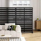 Casaphoria Metal Privacy Screen Outdoor, 72" H x 47" W Freestanding Decorative Privacy Screen for Patio Deck Balcony Garden with Stable Base, Black-Harold