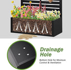 Metal Raised Garden Bed with Trellis,Planter Box for Climbing Plants, Vegetables & Vines, Features Drainage Holes and Privacy Screen.raised garden beds outdoor planters for porch (Black, 71"x35"x16")