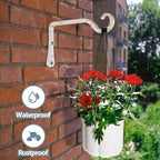 BOLITE Plant Hangers, 6 Inch Hanging Plant Brackets Outdoor Indoor, Wall Hooks for Hummingbird Feeders, Bird Feeders, Planters, Lanterns, Wind Chimes, Home Decor, 2 Pack, White, Gifts for Women Men