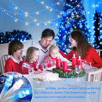 String Lights, 168 ft Blue and White LED Outdoor Lights with Remote