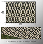 SAND MINE Reversible Mats, Plastic Straw Rug, Modern Area Rug, Large Floor Mat and Rug for Outdoors, RV, Patio, Backyard, Deck, Picnic, Beach, Trailer, Camping, Black & Beige, 10' x 14'