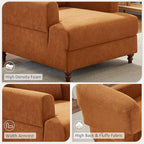 Oversized Chaise Lounge Chair Set of 2, Cloud Fluffy Chaise Sofa Recliner with Adjustable Backrest, Comfy Upholstered Sleeper Couch Bed, Modern Deep Seat Reading Armchair for Living Room, Bedroom