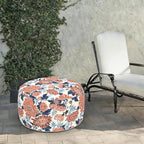 LVTXIII Indoor/Outdoor Extra Large Inflatable Ottoman Pouf D31 x H14 Inch, Round Footstool with Handle, Weather-Resistant Portable Furniture for Patio, Camping, Beach, Vibrant Blossom