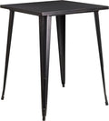 Metal Bar Height Dining Table, 31.5" Square Black-Gold